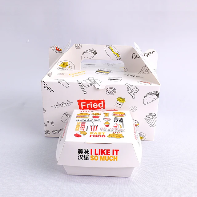 Wholesale Custom Printing Logo Food Grade Paper Fried Chicken Boxes For Fried Food Takeaway details