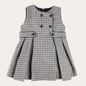 2026 Girl Princess  Cotton Dress Big Flower Vintage Party Pageant Birthday Wedding Ball Gown for Baby 1-6Y Milk Silk