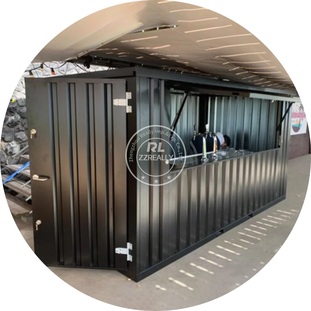 Street Drive Thru Container Prefab Coffee Shop Kiosk Mobile Prefabricated Container Bar Restaurant With Kitchen for Sale