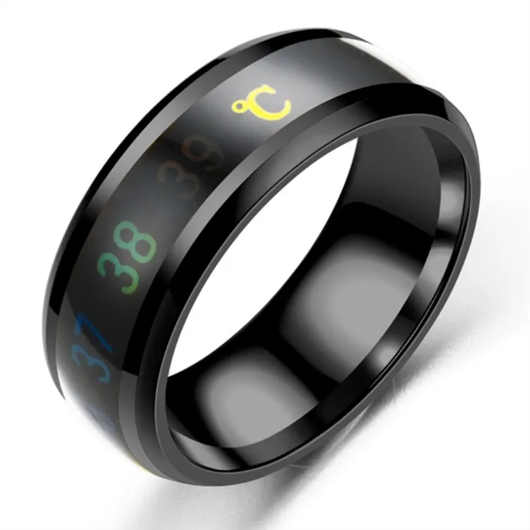 Technology Jewelry  Temperature Measuring Smart Ring Titanium Steel  Intelligent Sensor  Body Temperature Smart Ring