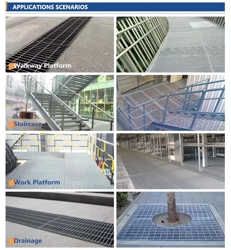 Hot DIP Galvanized Steel Driveway Grating Heavy Duty Metal Bearing Bar Steel Grid Serrated Steel Mesh details