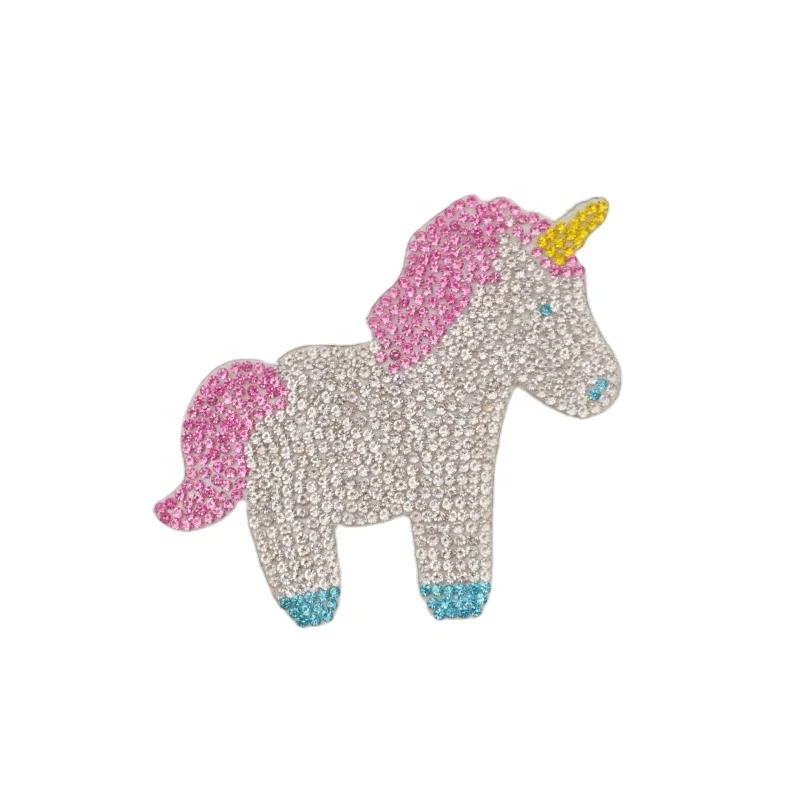 Free sample Wholesale cartoon heat transfer patch 3d diamond beads bear patch iron on for hats