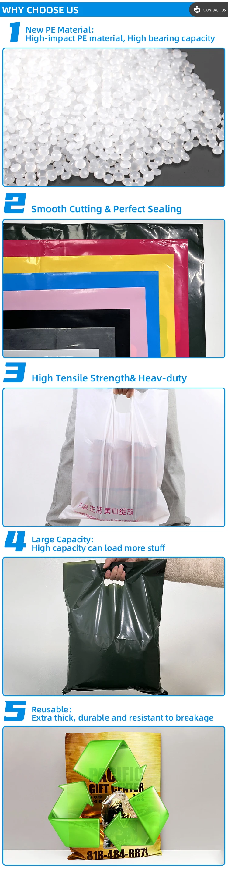 Wholesales Biodegradable Compostable plastic shopping bag custom logo die cut handle bag for Clothes supplier