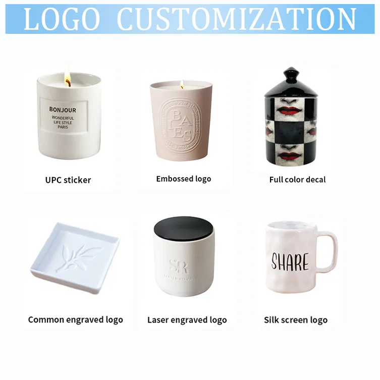 Custom Ceramic Candle Jar With Spout Massage Candle Jar Wholesale