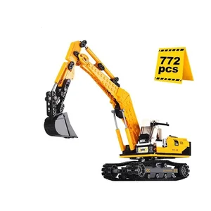 ITTL 722pcs Kids Interactive Building Blocks Excavator DIY Blocks Toy Truck