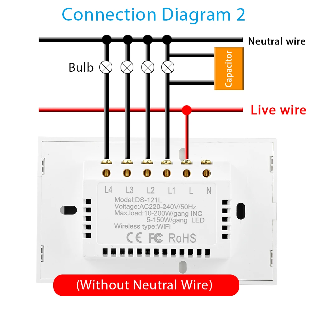 Ewelink 1 2 3 4gang Smart Zigbee Touch Light Wall Switch Us Standard