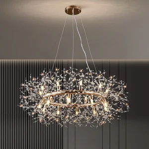 Zeal Lighting Nordic Crystal Dandelion Chandelier Modern Luxury Pendant Lamp for Dining Room