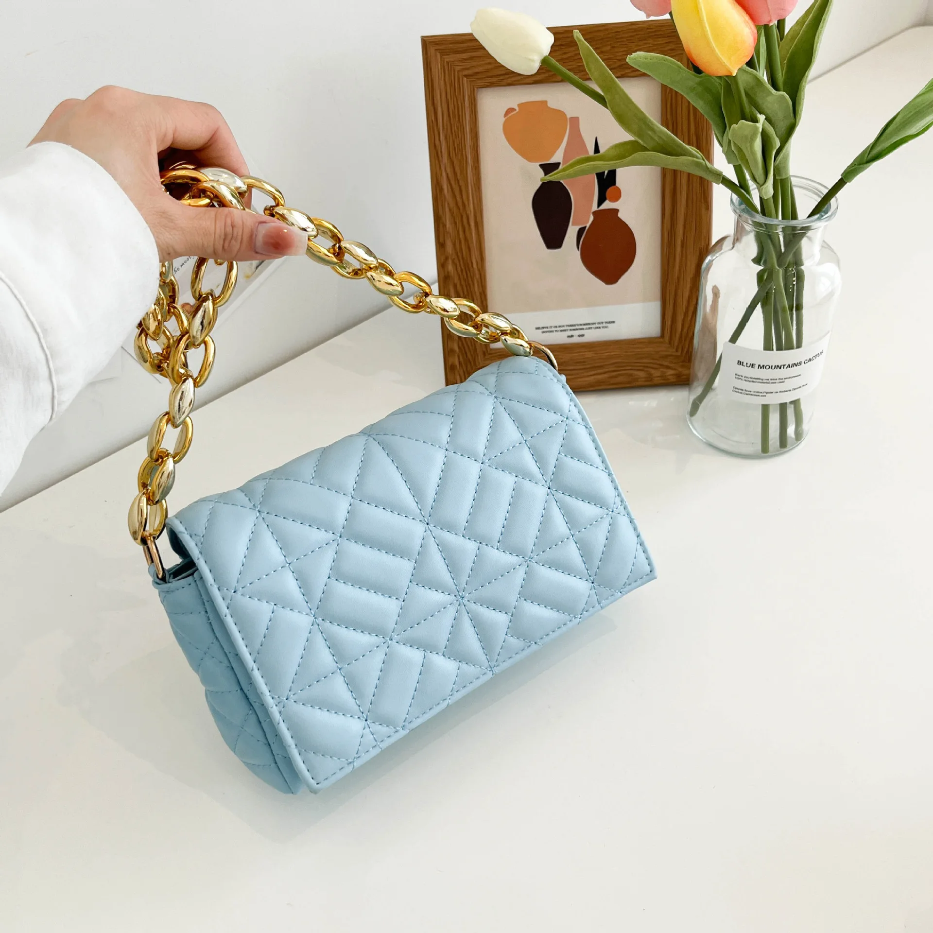 Blue colour handbags online