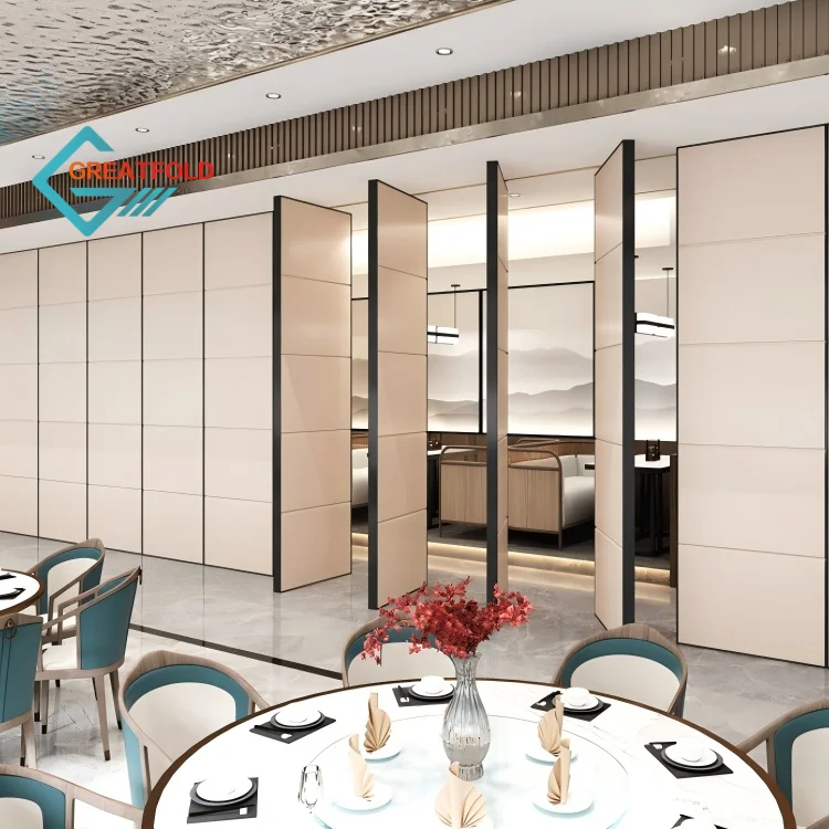 Modern MDF Acoustic Partition Wall Sliding for Banquet Removable Foldable Gym Wall for School Melamine Material