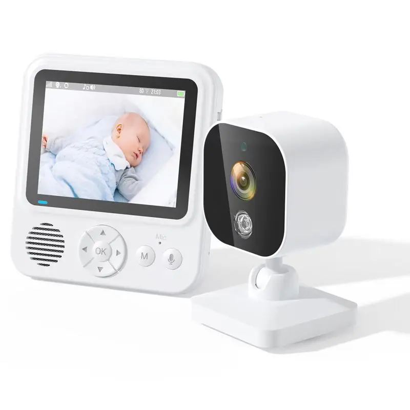 2024 ABM900 Night Vision Temperature Cry Alert Sleep Monitor Baby  Security 720P Camera Audio Video Baby Monitor