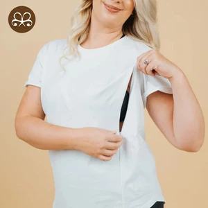 Custom logo High Quality Maternity Clothing for Mothers Breastfeeding Short Sleeve Clothing