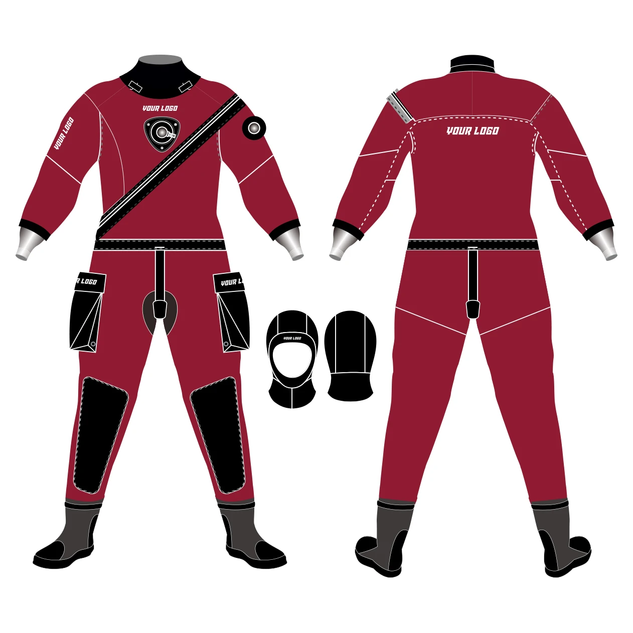 Factory Custom 3 Layer Nylon Diving Drysuit For Men Waterproof Neoprene