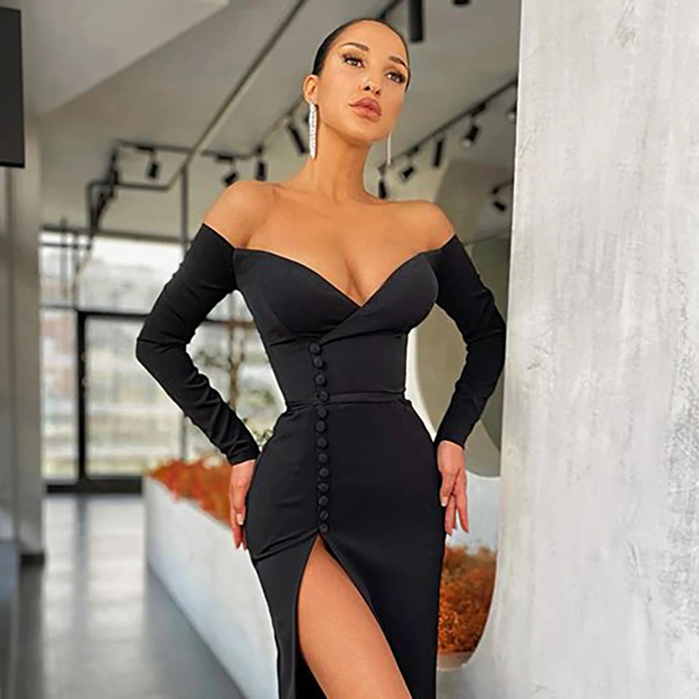 New Fashion Ladies Dress Sexy Full Sleeve Hot Transparent Night Club Party Babycon Dresses with Natural Waistline New Fashion Ladies Dress Sexy Full Sleeve Hot Transparent Night Club Party Babycon Dresses with Natural Waistline