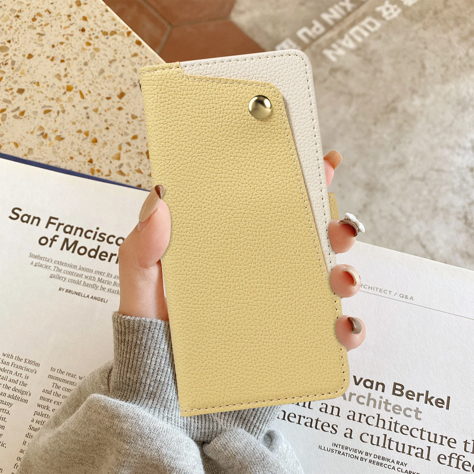 Luxury PU Leather Phone Case with Mirror for Samsung & iPhone