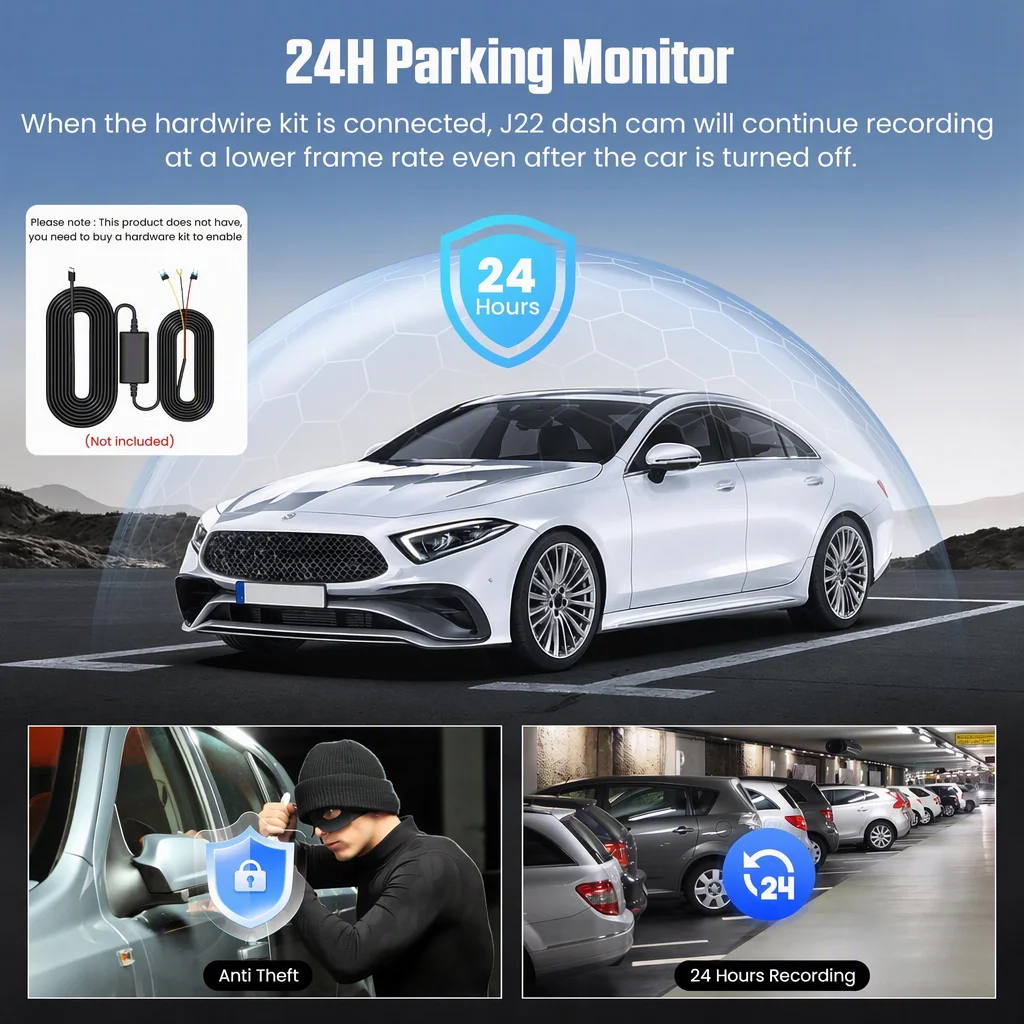Ultra HD 3 Channels 4K+2K+2K Dash Cam 170° Wide Angle G-sensor Dash Camera for Card