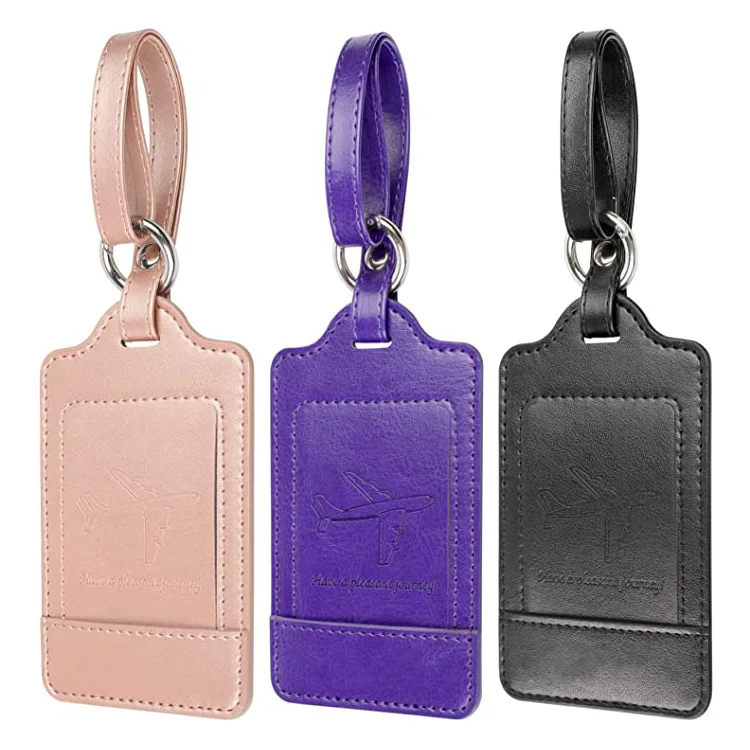 Personalized Sewn Leather Luggage Tag