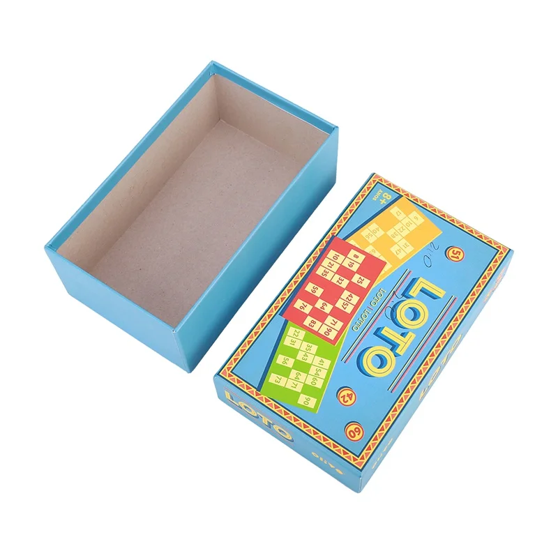 Jinayon Custom Logo Cardboard Paper Blank Board Game Packaging Box with Cover Customized Printed Baes and Lid Paper Box