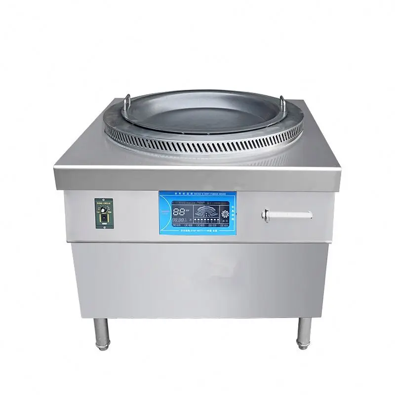 TEBAK Electromagnetic Fried Dumpling Rotating Frying Oven Commercial Induction Cookers Single Burner Induction Wok Cooker