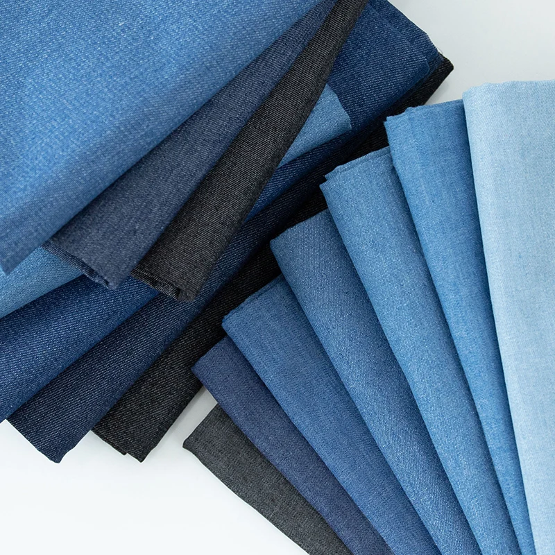 Plain Washed Stretch Denim- wholesale fabrics