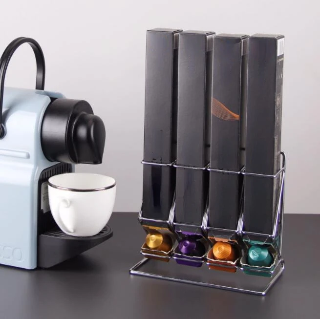 DS1292 Countertop Coffee Pod Display Stand Dispensing Capsules Pods Storage Shelves Rack Metal Wire Coffee Capsules Holder