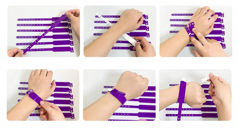 Soft NFC RFID PVC Wristband Waterproof 13.56mhz Disposable For Waterpark