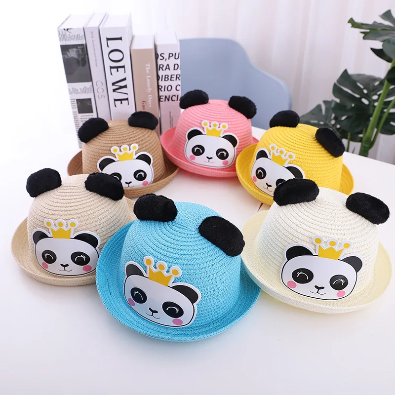 Одежда для мальчиков и девочек носки для малышей с милым рисунком панды, Солнцезащитная шляпа летняя детская Пикник Солнцезащитная пляжная шляпа для детей Рыбацкая шляпа