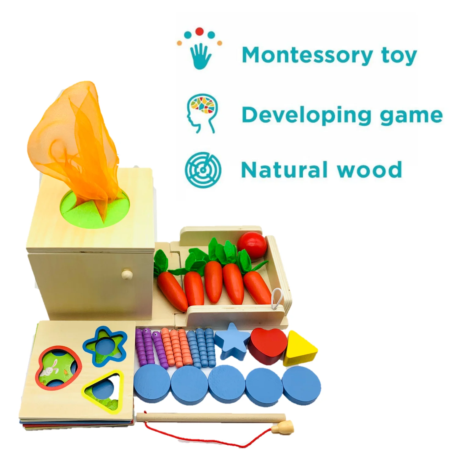 2023 новый сенсорный Шелковый материал Монтессори, коробка для салфеток в форме сортировочной игры, деревянная игрушка Монтессори для малышей