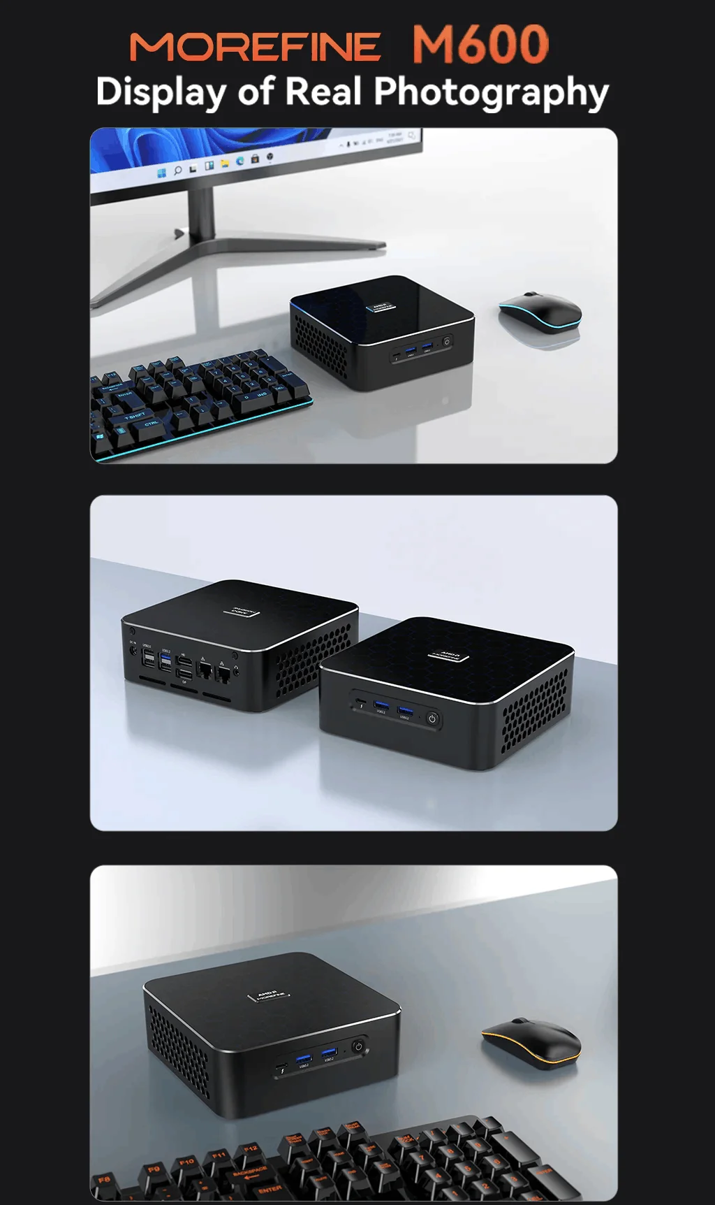 Morefine Ryzen R97940hs Mini Host R77840hs 7735hs Win11 Office Home