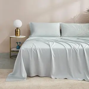 Ultra-Smooth Tencel Bedding Set Organic Bedsheets and Pillowcase Lyocell Silk with Breathable and Soft Features