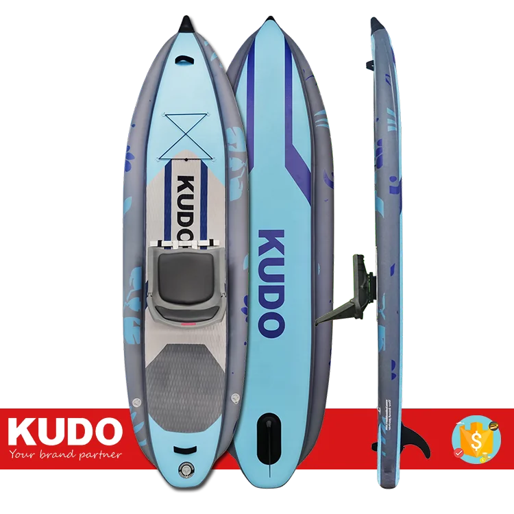 KUDO Three Chamber Inflatable Paddle Board Fishing SUP with Swivel Seat