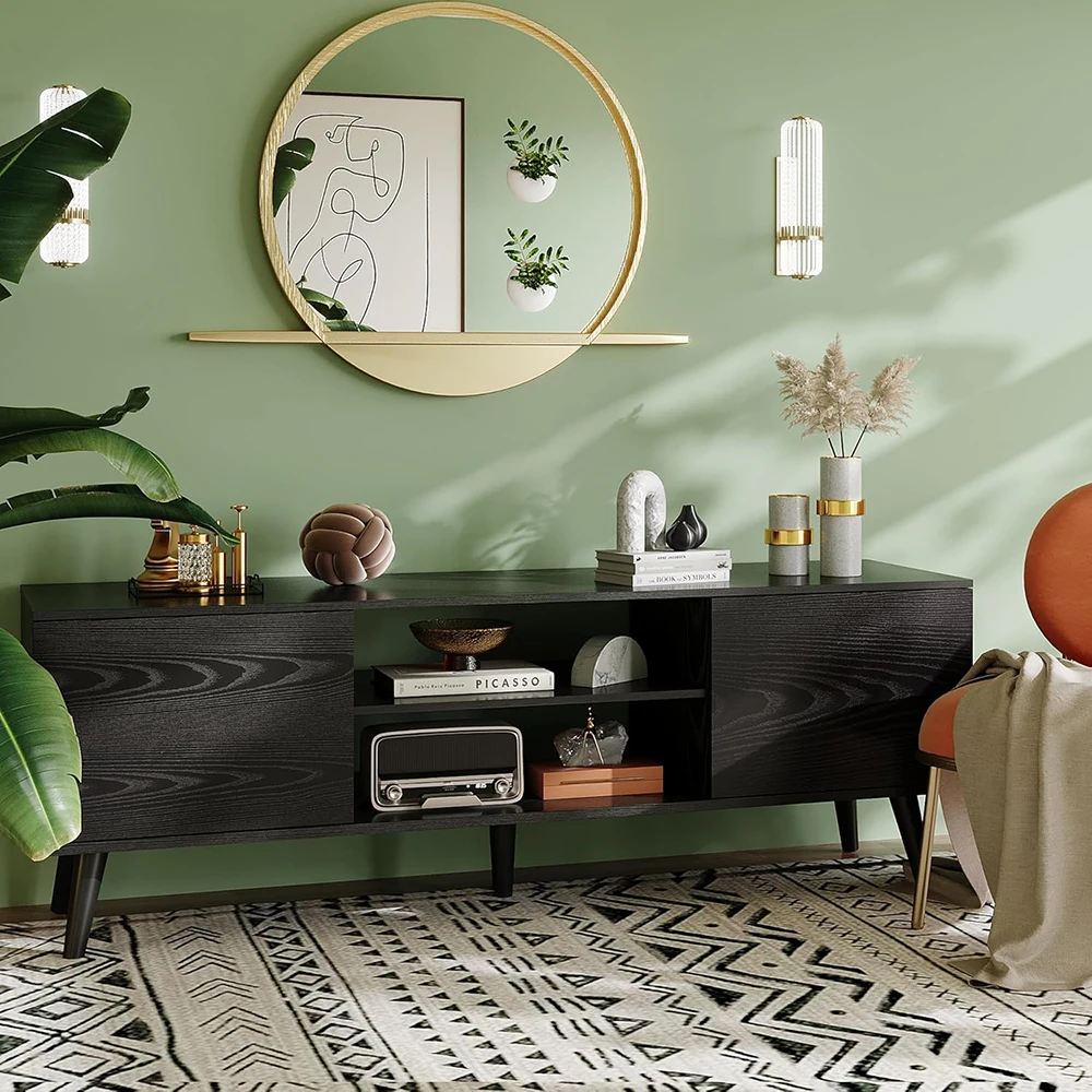 60 inch tvs entertainment center with storage cabinets tv table for living room decor-2