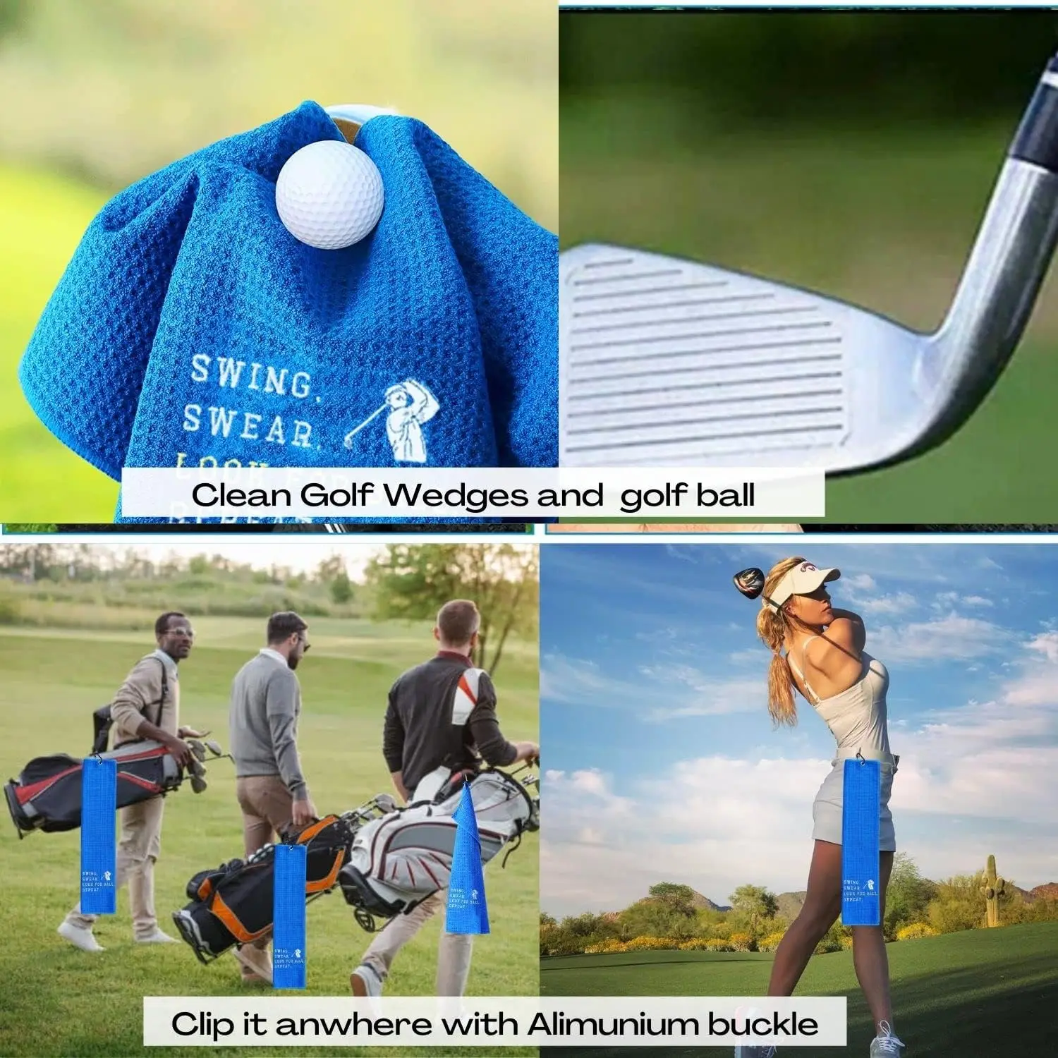 Customized Logo Printed Waffle Microfiber Golf Towel Eco-Friendly Quick-Dry Towel with Hook Sublimation Technique details