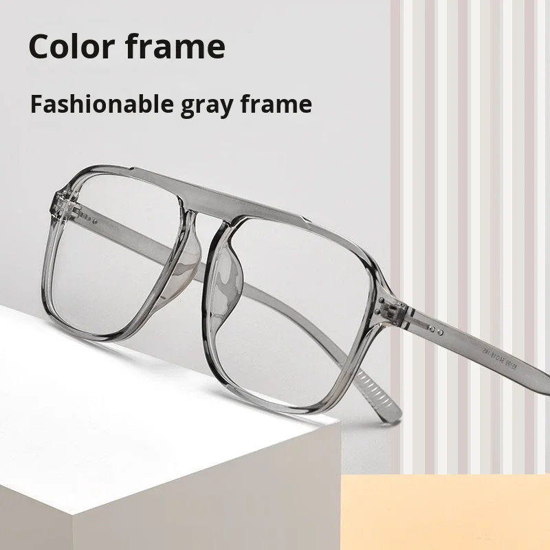 New TR Big Frame Vintage Square Full-Rim Lightweight Geometric Pattern Plastic Lenses Unisex Glasses 85199 Optical Wholesale