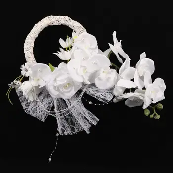 Artificial Phalaenopsis Flowers Hand Wreath Bride Wedding Supply Romantic Garland for Wedding Party Decoration