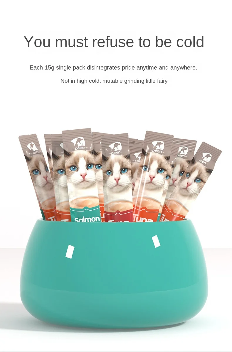 Factory Wholesale Liquid Nutrition Cat Licks Wet Food Chicken Cod Tuna