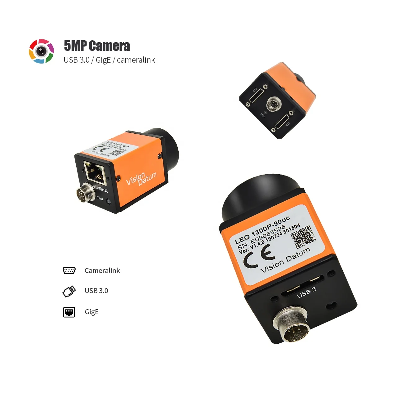 5MP IMX264 Camera - 35fps USB3 Vision with Free SDK