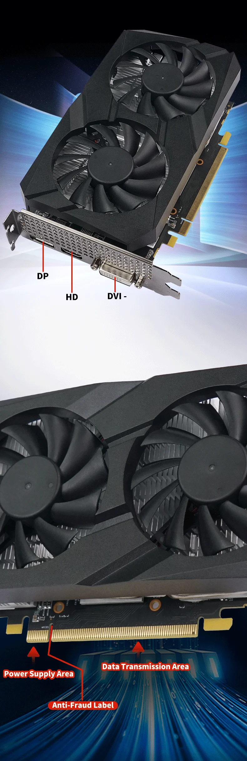 New RX580 8G 2048SP DDR5 PC Graphics Card - Image 3