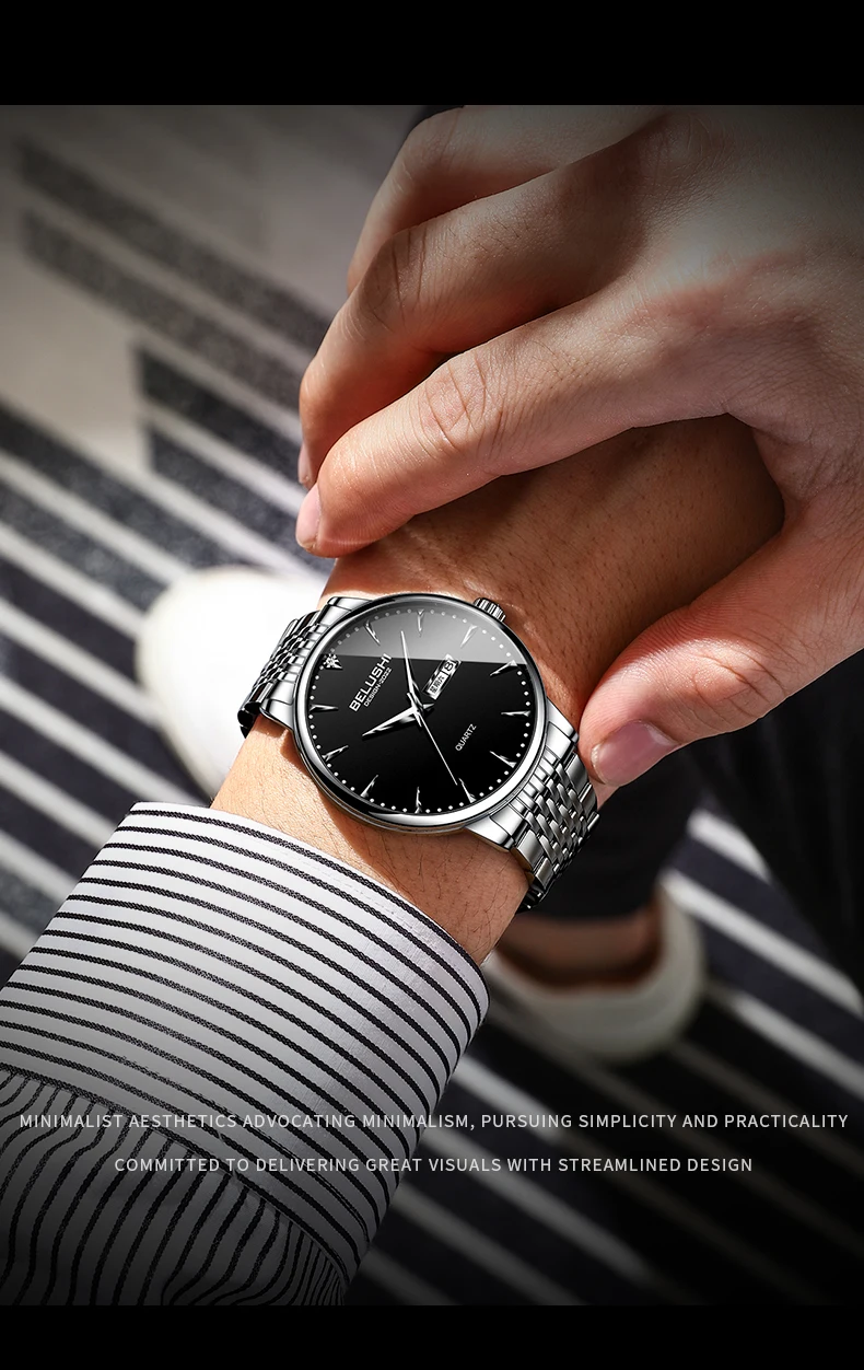 BELUSHI montre pour hommes Top marque montre à Quartz Design Simple montre-bracelet étanche Relogio Feminino