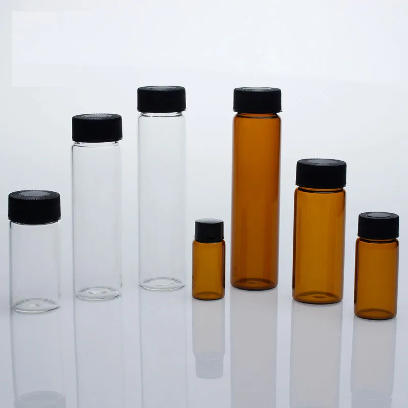 Wholesale  2ml 3ml  5ml  7ml 10ml 15ml 20ml 25ml 30ml 40ml 50ml clear Amber Glass Vials Bottle for Laboratory Sample