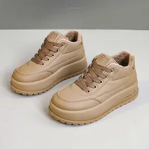 KT2812 Women's Casual Shoes with Thick Soled Solid Color Fashionable Snow Boots for Winter Season