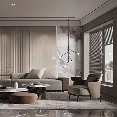 Melinco Luxury 5/9mm WPC High Gloss Bamboo Fiber Marble Texture Modern Wall Panel for Living Room & Hotel Use PVC Laminated