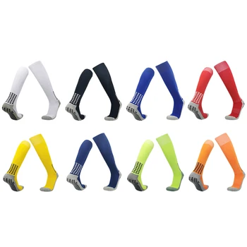 Popular customize adult soccer socks nylon protection high elastic wrap long football socks design breathable