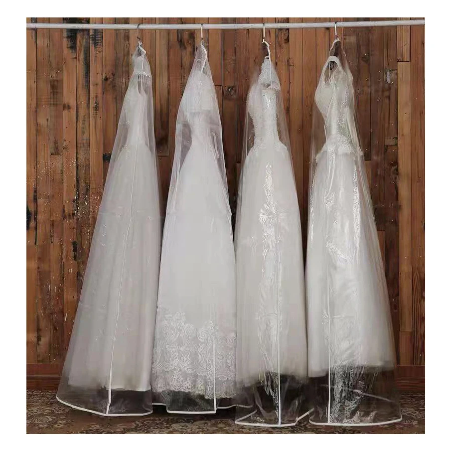 Transparent Tulle Garment Storage Bag Bridal Gown Wedding Dress Dust Proof Cover 