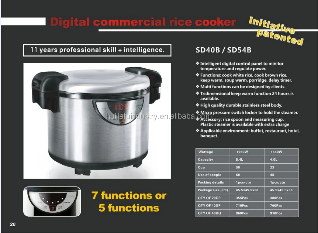 5.4L Big Capacity Commercial Rice Cooker - China Commercial Cooker, Digital  Commercial Cooker