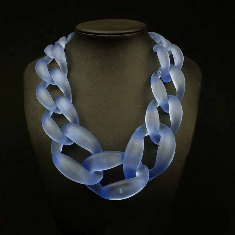 Fashion Punk Big Acrylic Chain DIY Women Statement Necklace