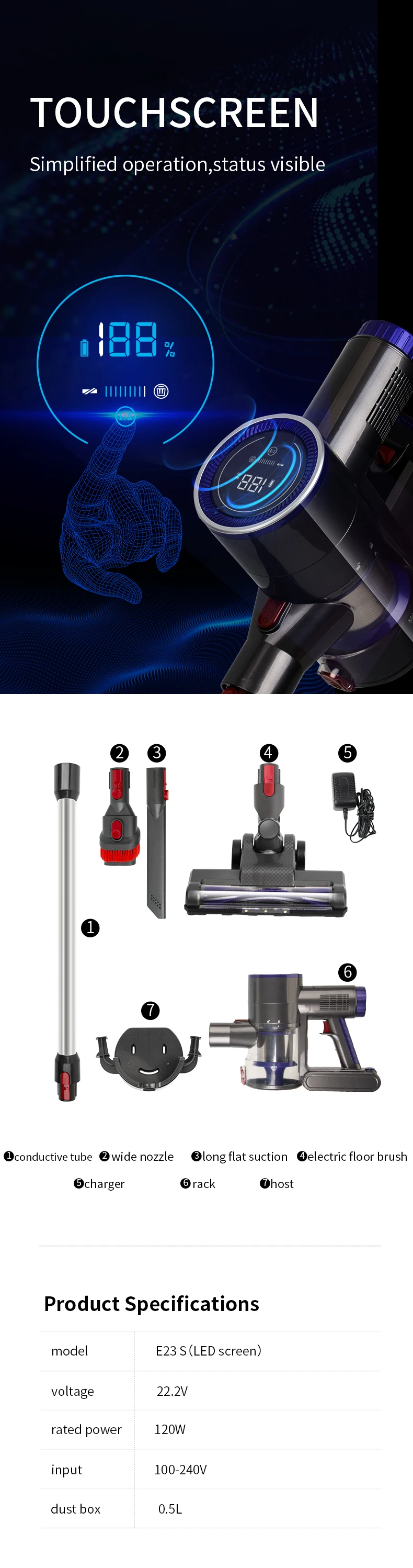 Charges Quickly Easy To Use Cordless Cleaner Vacuum Wireless Stick 2 In