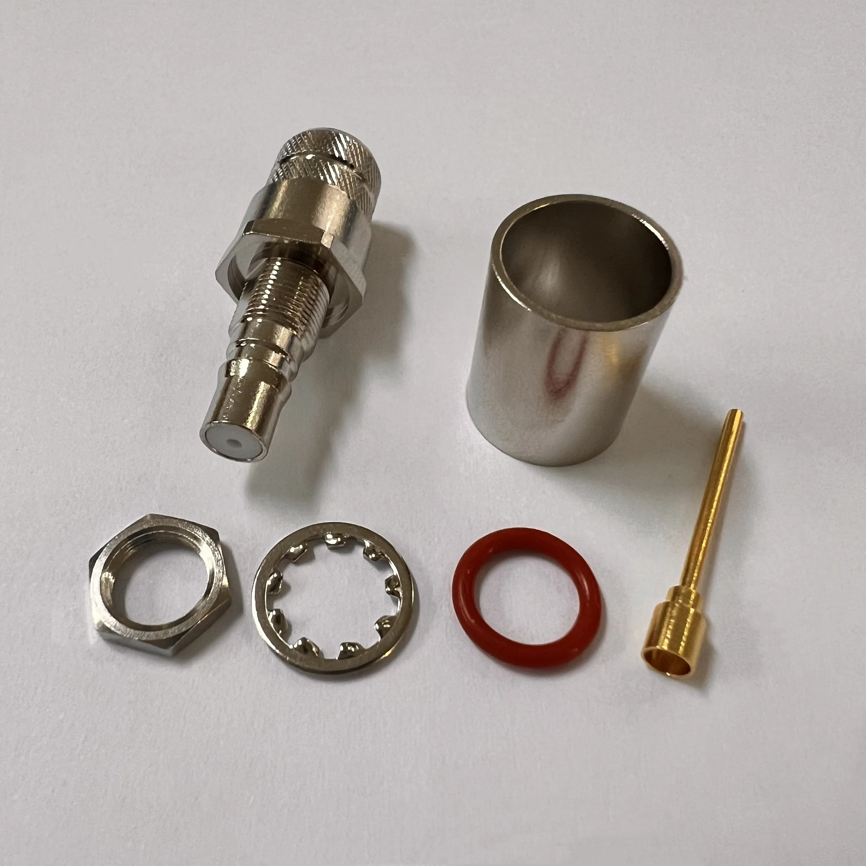 product factory price qma c ky7d rf connector all brass qma female connector with thread crimp rg8 rg213-2