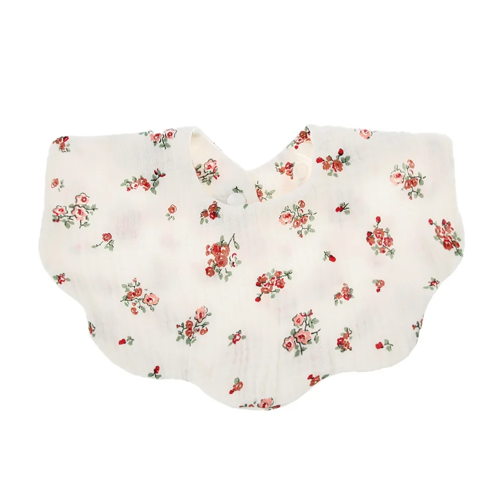 New Arrival Cotton Gauze Newborn Bibs Print Floral Saliva Towel