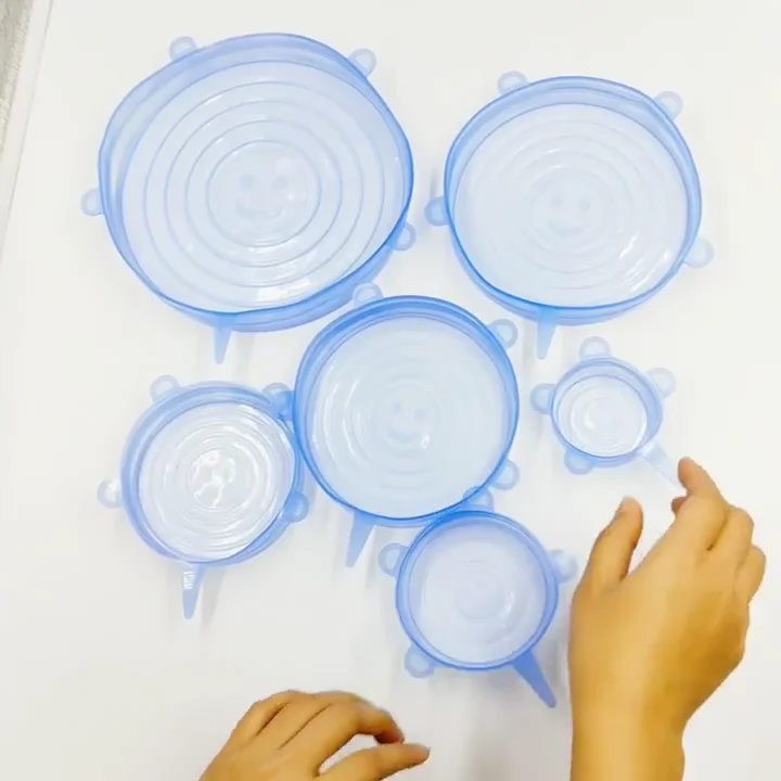 New Silicone Stretch Lids Reusable Stretch Covers Food Stretch Wrap For Containers Cups Bowls