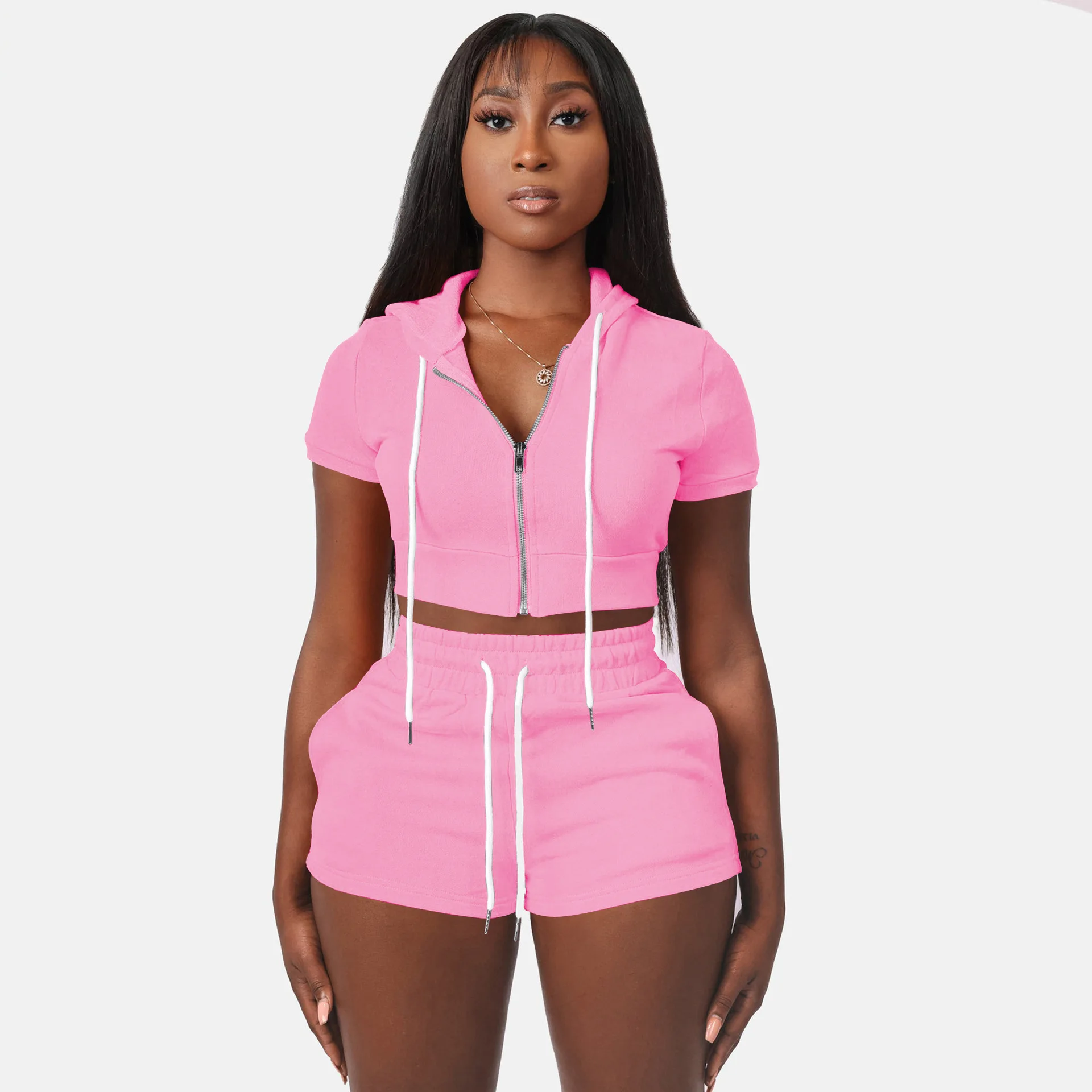 Shop Our Summer Women's Tracksuits Short Sleeve Hooded